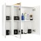 White 3-Door Wall-Mounted Medicine Cabinet with Adjustable Shelves Mirror Storage Cabinet, Moisture-Resistant
